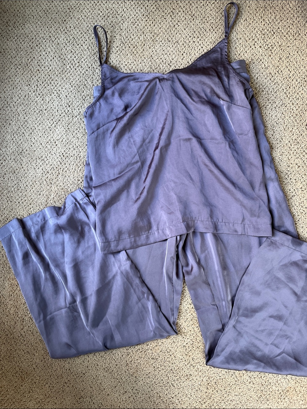 PJ Place Silk Lavender Sleep Set - Lightweight Camisole & Pants